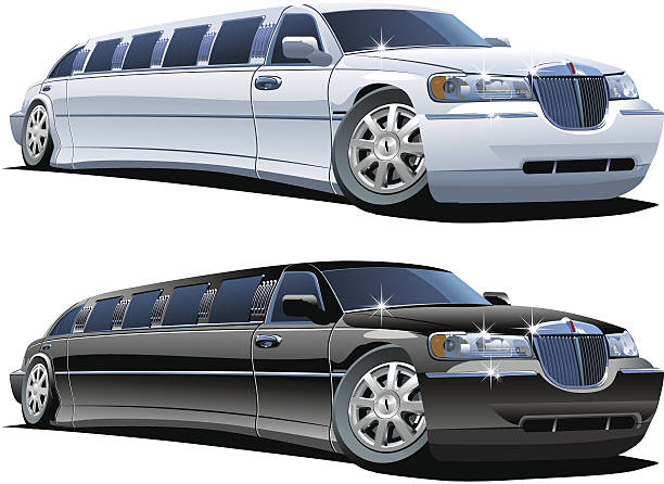 벡터 말풍선이 있는 리무진 - limousine stock illustrations