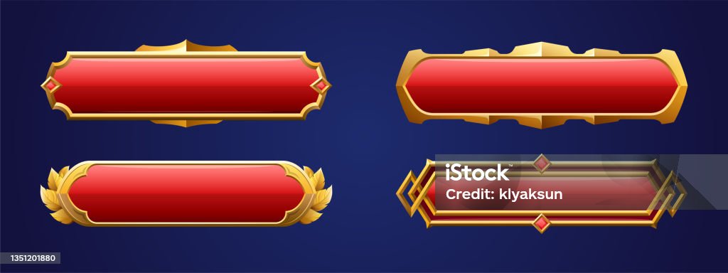 Medieval Exit Button Medieval Buttons Ui Game Menu Isolated Elements Stock Illustration ...