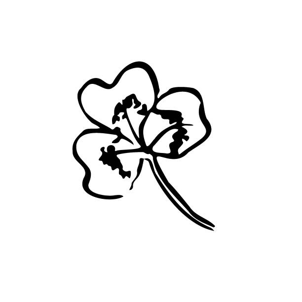 ilustrações, clipart, desenhos animados e ícones de folha de trevo de esboço de verão. sinal do dia de são patrício - spring clover leaf shape clover sketch