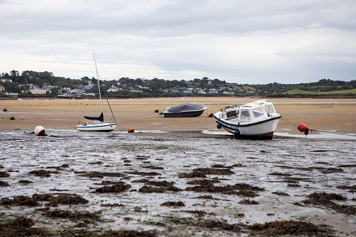 Camel Estuary at low tide in autumn, Padstow, Cornwall, UK