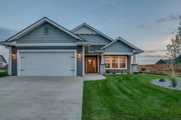 istock Twilight shot of new smaller home 1351210780