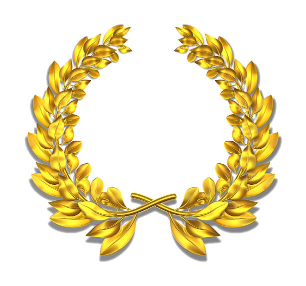 corona de laurel - laurel wreath bay tree wreath gold fotografías e imágenes de stock