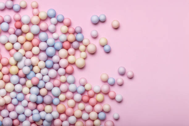 istock Background of pastel colored balls. Abstract background 1351218514