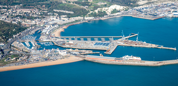 Aerial view of Dover Marina in Kent