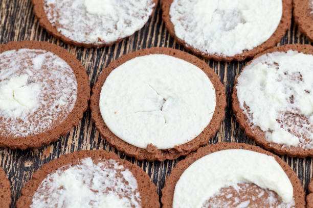 istock sweet cookies with milk filling 1351220159
