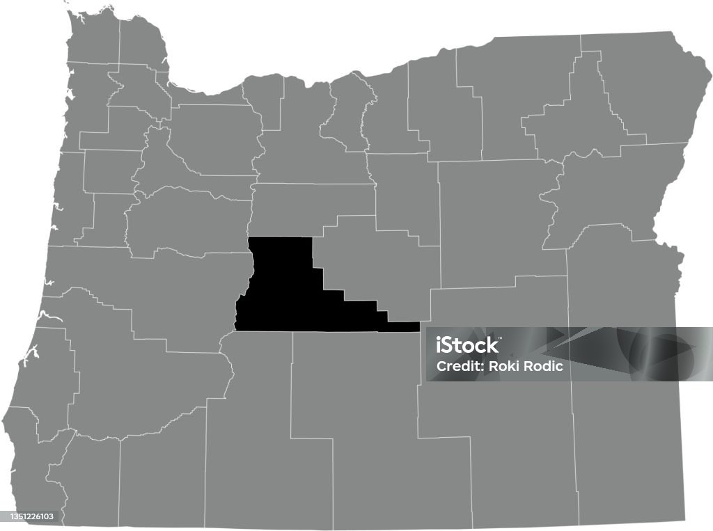 Ilustración de Mapa De Ubicación Del Condado De Deschutes De Oregón