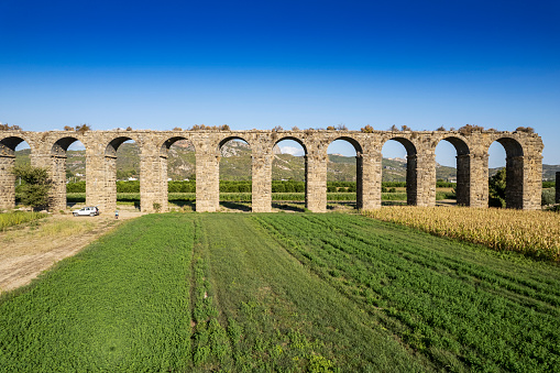 Ancient amphitheater Aspendos in Antalya, Turkey. stock image