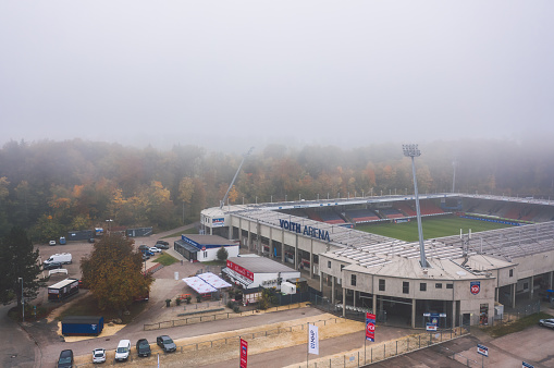 Heidenheim an der Brenz - October 2021: Voith-Arena, home stadium of 1. FC Heidenheim