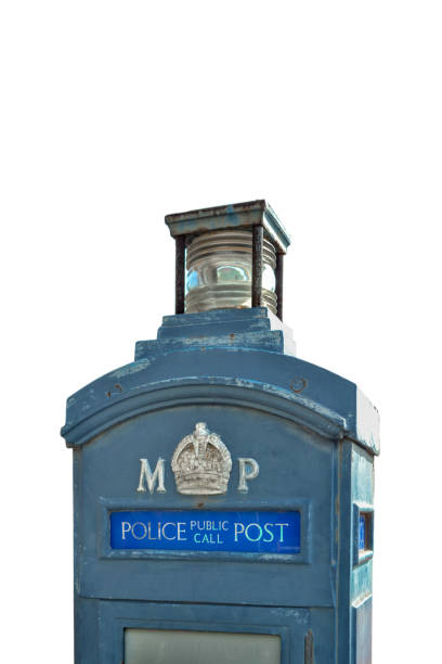 istock Blue police public call post 1351228377