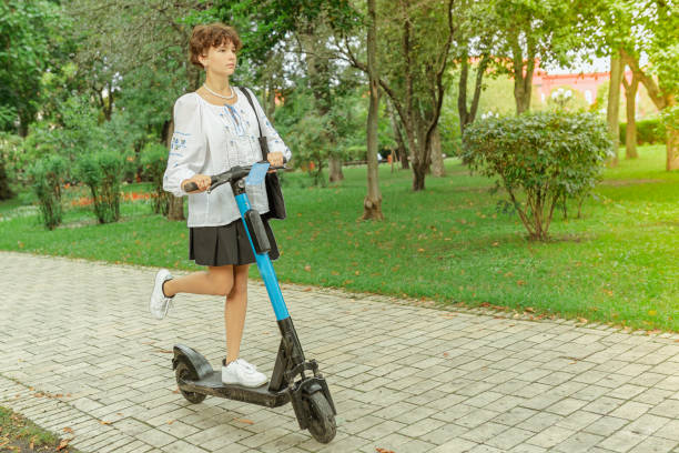 istock Alternative form of transportation around city using ecological transport 1351228715