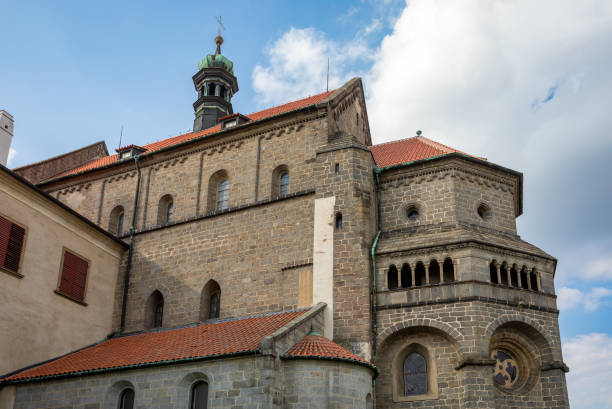 istock Old St. Procopius basilica and monastery, town Trebic, Czech Republic 1351231470