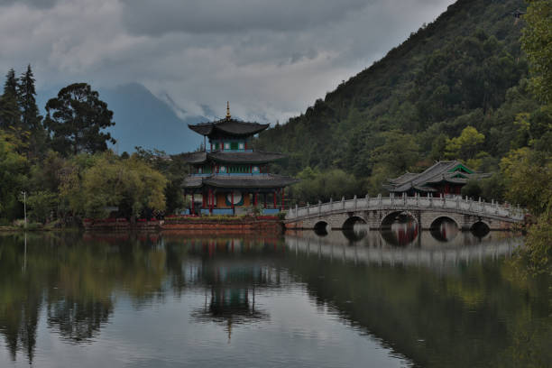 istock Ancient chinese temple in Lijiang, China 1351231522