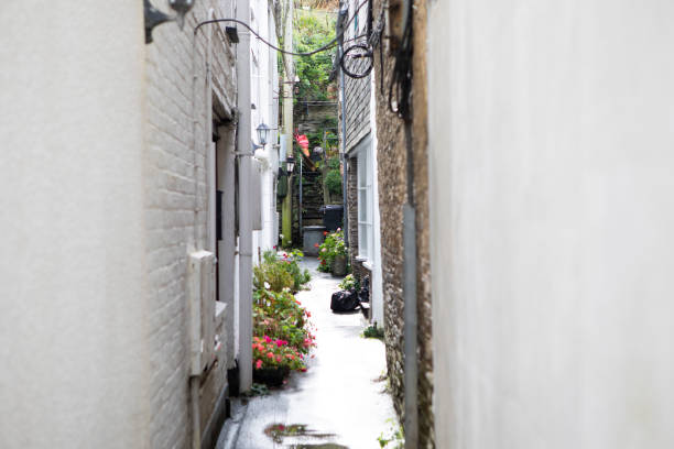 istock Narrow alley between cottages in a Cornish village 1351231892