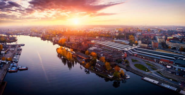 istock Sunset over Szczecin, Poland 1351231995