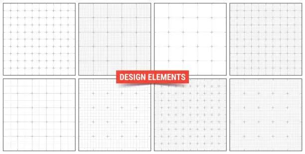 Vector illustration of Engineering drawing sheets, vector design elements. Backgrounds for technical drawing.