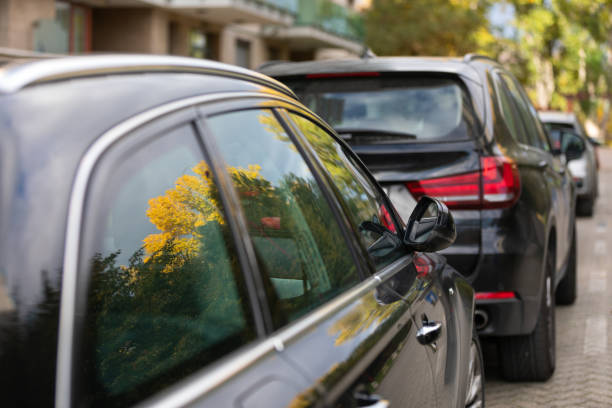 istock Parked cars in Budapest downtown 1351236227