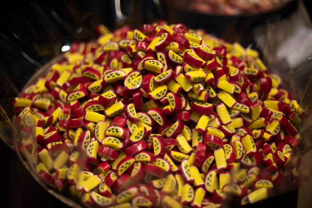 Colored marmalade. Lots of sweets. Sugar food with dyes.