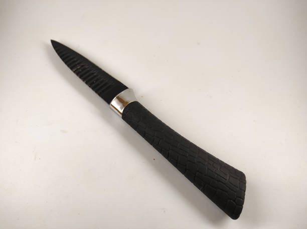 coltello nero - foto di scorta - blade steel shiny contemporary foto e immagini stock