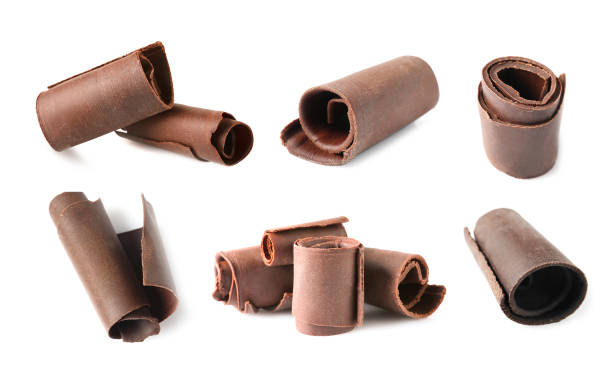 istock Set with chocolate shavings on white background 1351241840