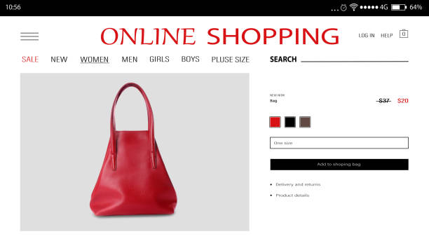 istock Website of online shop on smartphone screen 1351244031