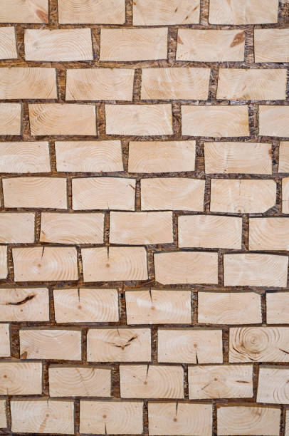 istock Wooden texture with chopped pieces tree, rough wood surface 1351247893