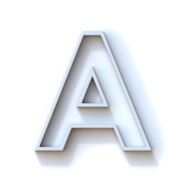 istock Grey extruded outlined font with shadow Letter A 3D 1351251517