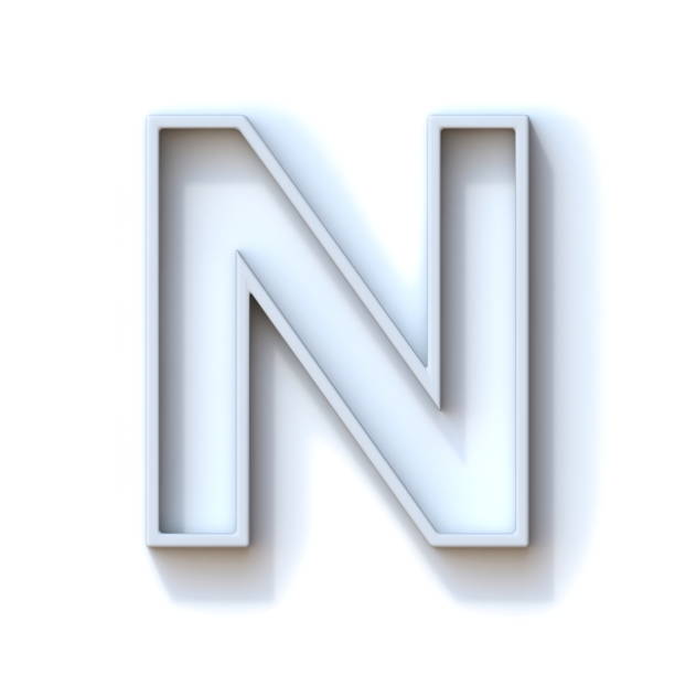 istock Grey extruded outlined font with shadow Letter N 3D 1351251607