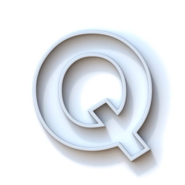istock Grey extruded outlined font with shadow Letter Q 3D 1351251649