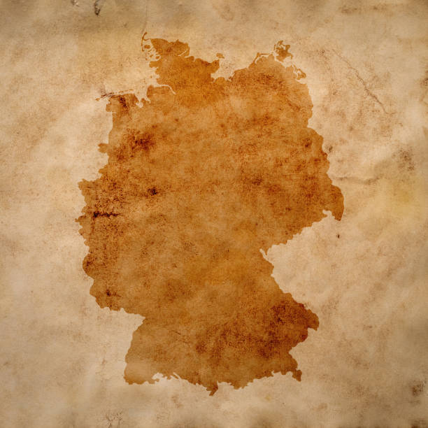 istock map of Germany on old grunge brown paper 1351256339