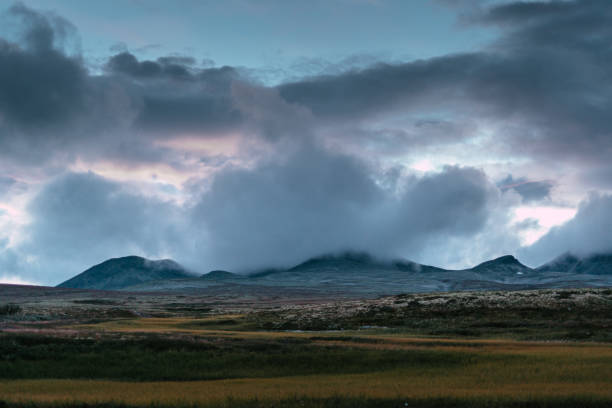 istock Exploring wilderness. Mysterious mountain landscape. Scandinavian descent 1351256530