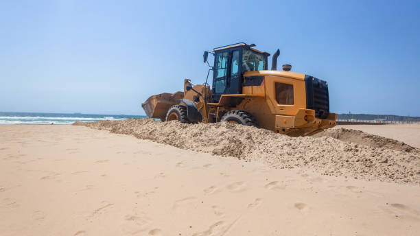 istock Beach Landscape Industrial Bulldozer Machine Ocean 1351259739