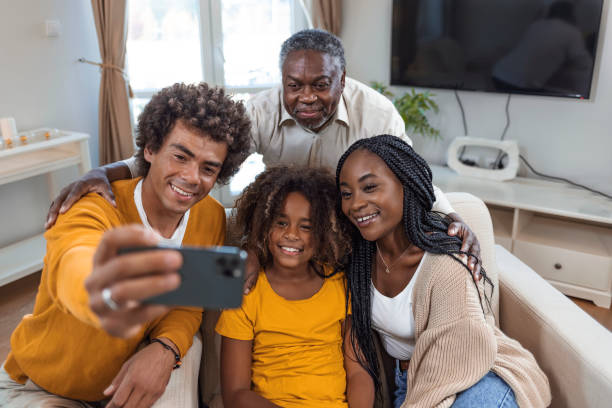 istock Family taking a selfie 1351264362