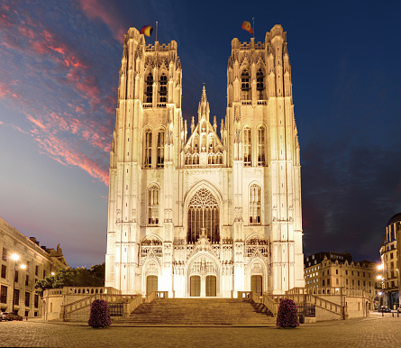 The Cathedral of St. Michael and St. Gudula is a Roman Catholic church on the Treurenberg Hill in Brussels, Belgium.