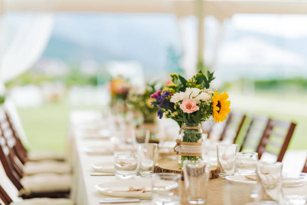 istock Fresh flowers wedding decoration. 1351267074