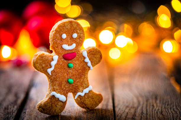 istock Gingerbread man cookie on Christmas table 1351269386