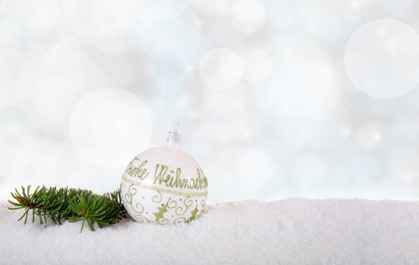 Silver christmas ball – decoration stock photo
