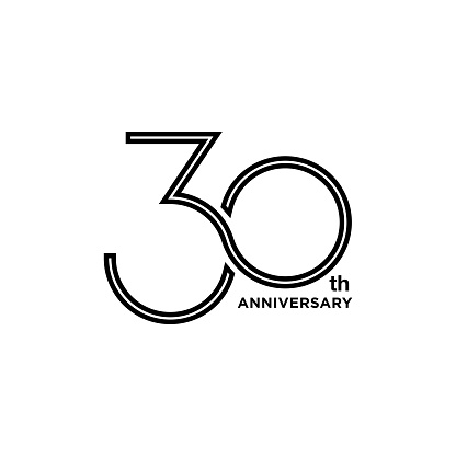 Thirty years Celebrate Anniversary Monochrome