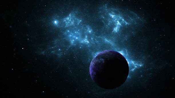 istock Planet in galaxy star clusters, colored gas clouds in abstract space. Outer space. Space nebula. 3d render 1351273343