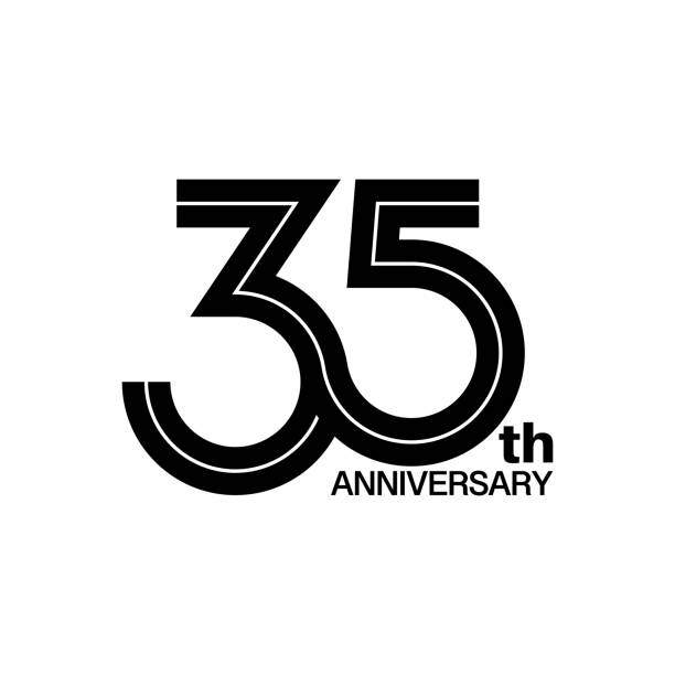 35th Anniversary type Design Thirty five years Celebrate Anniversary Monochrome number 35 stock illustrations