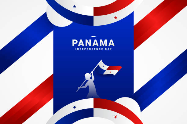 Panama Independence Day Design Background For Greeting Moment Panama Independence Day Design Background For Greeting Moment panamanian flag stock illustrations