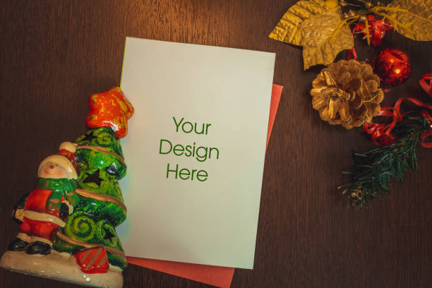 istock Christmas card with blurred background with blanc space for text.  Concept image. 1351281521