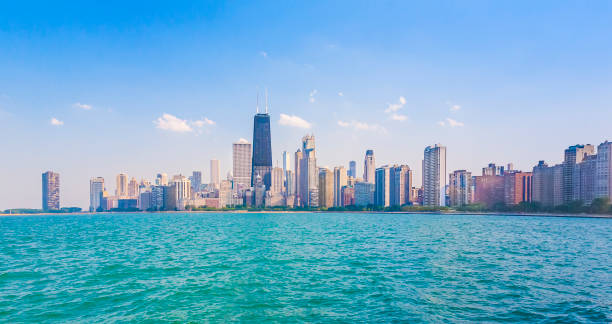 istock Chicago Skyline with Lake Michigan. 1351286804
