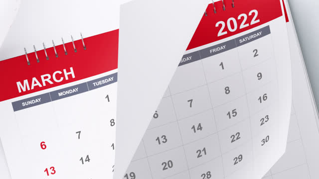2022 Calendar Animation In 4 K Resolution