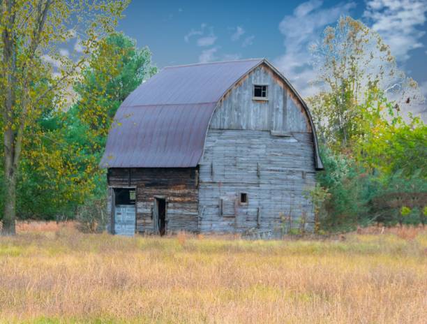 Corner of wooden barn