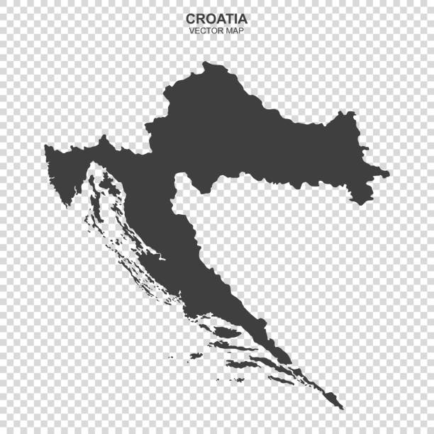 элемент векторного дизайна - карта хорватии - croatia stock illustrations