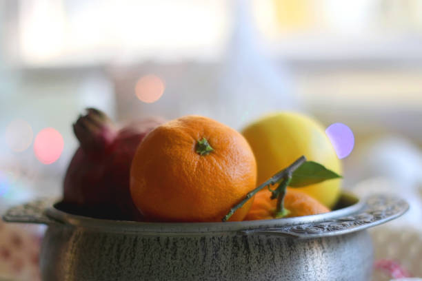 istock Fruit, Blanket and Christmas Decorations 1351307715