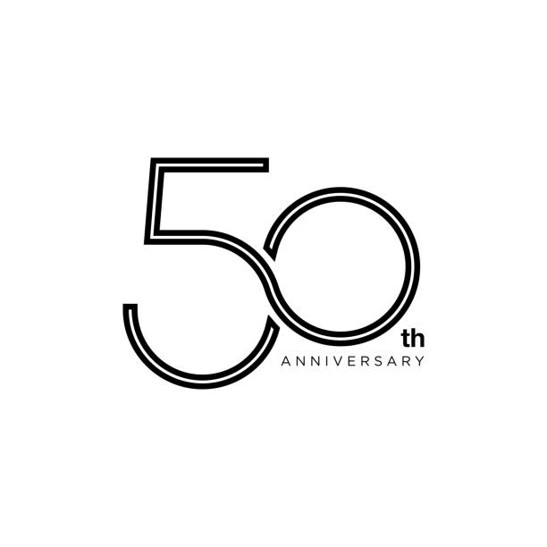 50th Anniversary type Design Fifty Years Celebrate Anniversary Monochrome number 50 stock illustrations