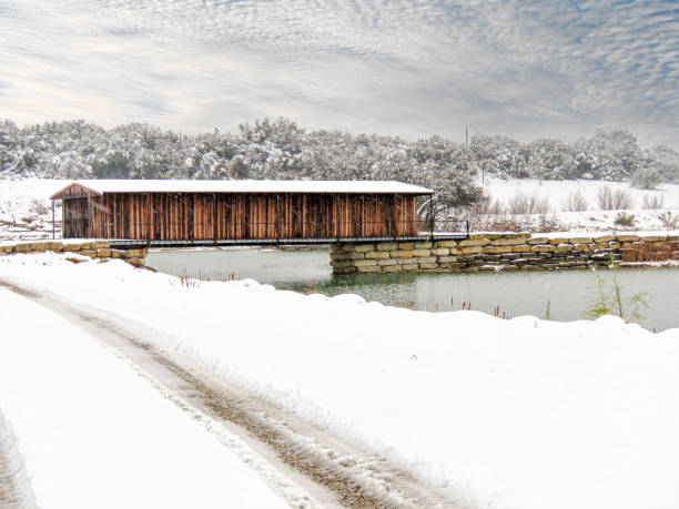 Free Stock Photo of Snow-covered bridge in a winter landscape ...