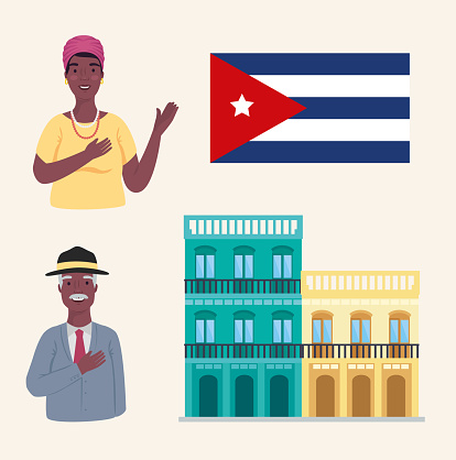 four cuba country set icons
