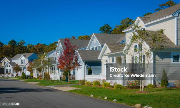 New England Suburbia Stock Photo - Download Image Now - Community, Residential District, Residential Building